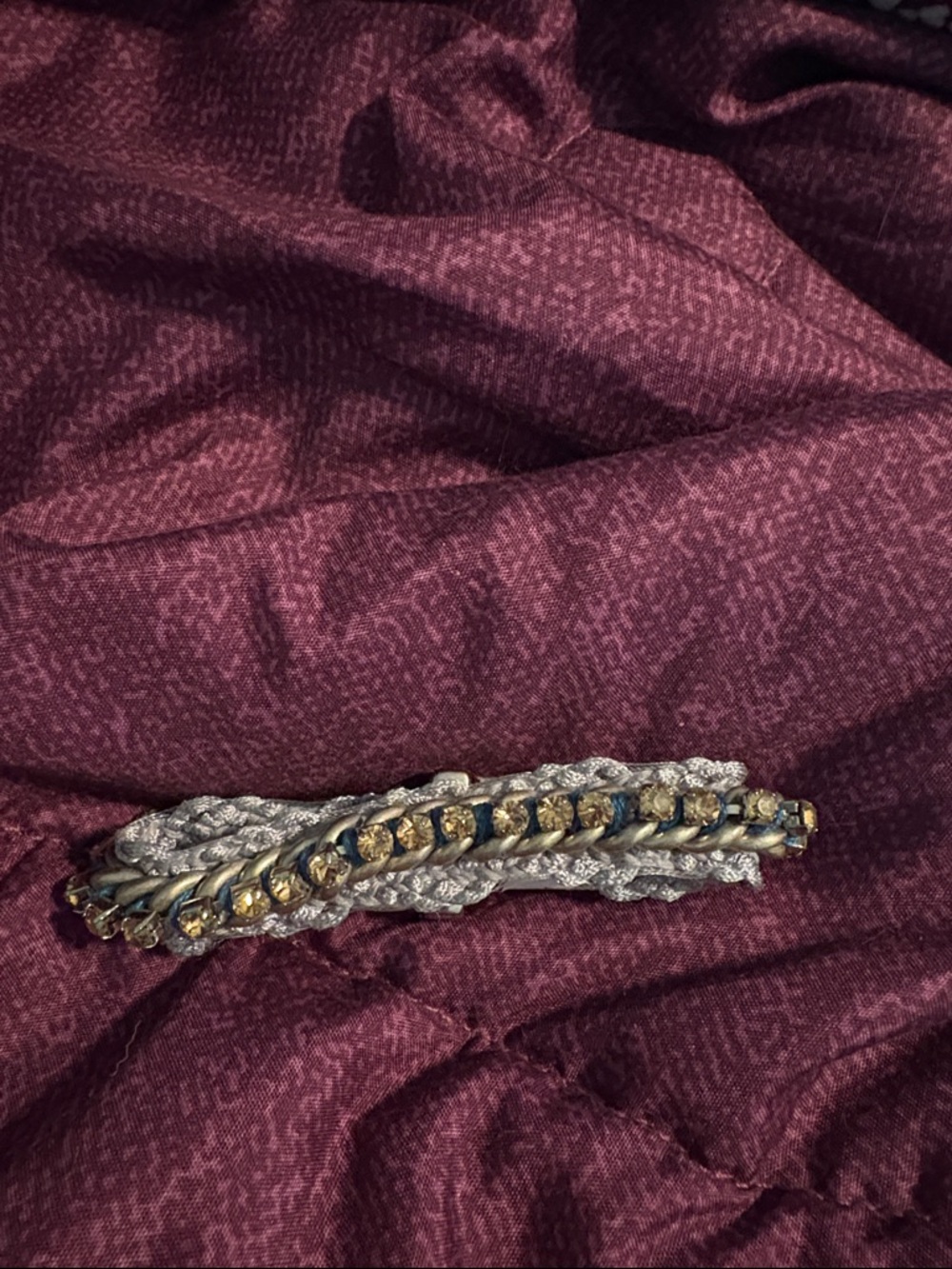 Ann Taylor Loft Braided Metallic magnetic bracelet Gold Silver rhinestone new